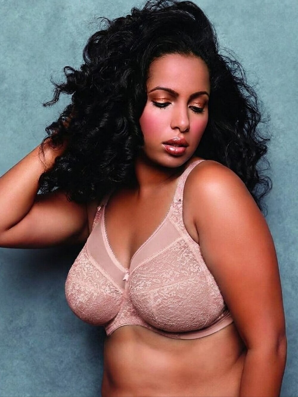 NWT Goddess Adelaide Blush Pink Lace Underwire Bra 46H US Discontinued RARE